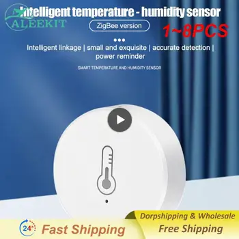 1~8PCS Tuya ZigBee Sensor de Temperatura E Umidade de Trabalho Com Alexa Google Casa Inteligente Casa Inteligente Vida/Tuya Inteligente de Controle de Aplicativo