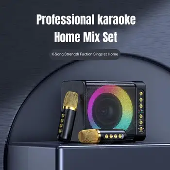 2023 Novo Portátil da Família Karaoke alto-Falante Bluetooth para Crianças Cantando Máquina de Karaoke com 2 Wireles Microfone para o Exterior de Áudio