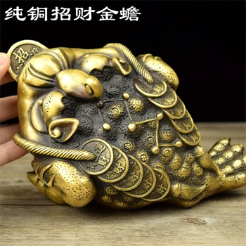 De cobre, fundição de latão ornamentos Jinchan Zhaocai tripés sapo sapo não leve de latão amarelo loja de presentes aberto