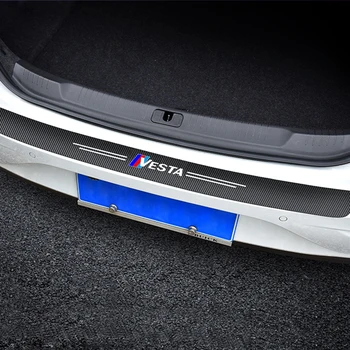 Etiqueta do carro Porta de Fibra de Carbono Tronco Decoração para o Rada VESTA Auto Acessórios