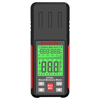 MAYILON HT633 Display LCD Digital Medidor de Umidade de Madeira Umidade da Madeira Testador Higrômetro de Madeira Úmida Detector de