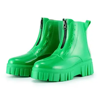 Mulheres Curto Botas de Chuva Impermeável, Anti-derrapante Botas de Chuva Leve Jardim de Chuva, Sapatos de