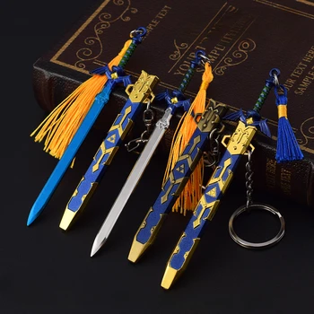 O Hyrule Fantasia Mestre de Armas a Espada Chaveiro 3 em Estilo 12cm Jogo Periférica Metal Modo de Arma Espada de Samurai Presentes Brinquedos para Meninos