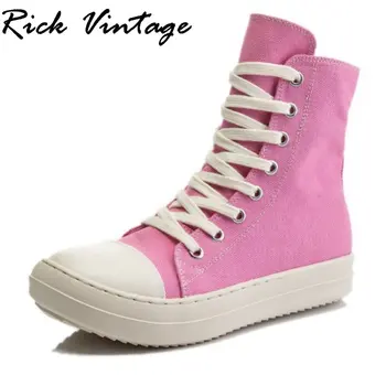 Rick Vintage das Mulheres, Plataforma de Sapatos de Lona Unisex Laço Flats, Sapatilhas Confortáveis Marca Clássico Sapatos para Homens Plus Size 45 46